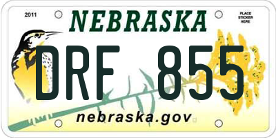 NE license plate DRF855