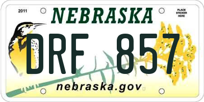 NE license plate DRF857