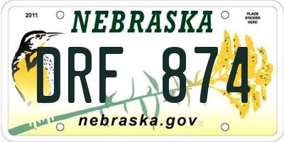 NE license plate DRF874