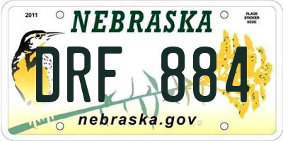 NE license plate DRF884