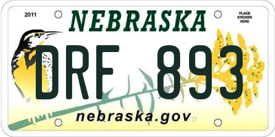 NE license plate DRF893