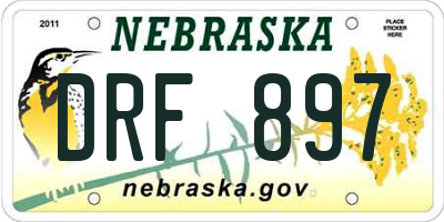 NE license plate DRF897