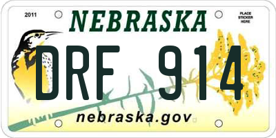 NE license plate DRF914