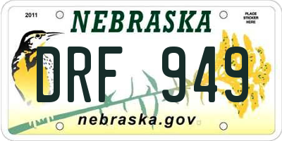 NE license plate DRF949