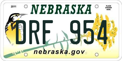 NE license plate DRF954