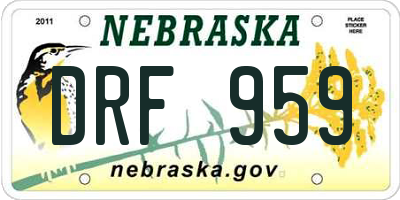 NE license plate DRF959