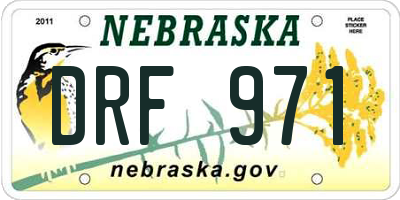 NE license plate DRF971