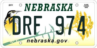 NE license plate DRF974