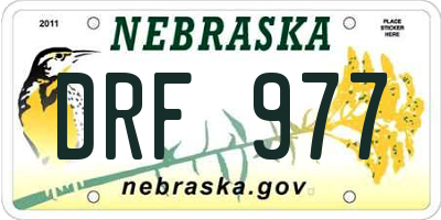 NE license plate DRF977