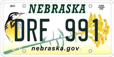 NE license plate DRF991