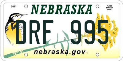 NE license plate DRF995