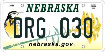 NE license plate DRG030