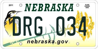 NE license plate DRG034