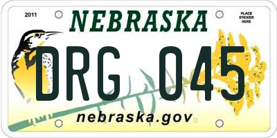 NE license plate DRG045