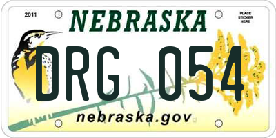 NE license plate DRG054