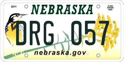 NE license plate DRG057