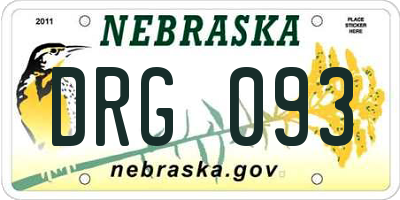 NE license plate DRG093