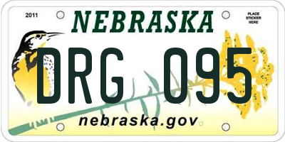 NE license plate DRG095