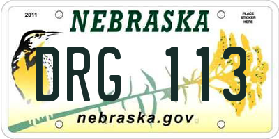 NE license plate DRG113