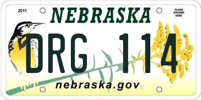 NE license plate DRG114