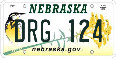 NE license plate DRG124