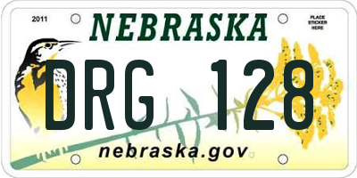 NE license plate DRG128