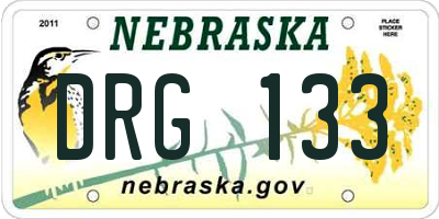 NE license plate DRG133