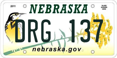 NE license plate DRG137