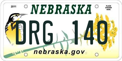 NE license plate DRG140