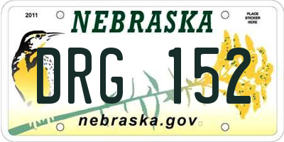 NE license plate DRG152