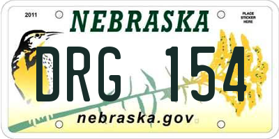 NE license plate DRG154