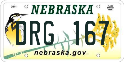 NE license plate DRG167