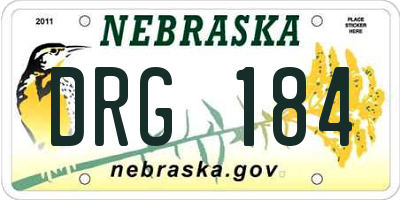 NE license plate DRG184
