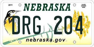NE license plate DRG204