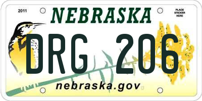 NE license plate DRG206