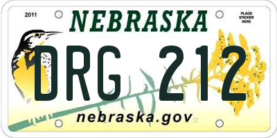 NE license plate DRG212
