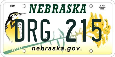 NE license plate DRG215