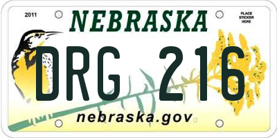 NE license plate DRG216