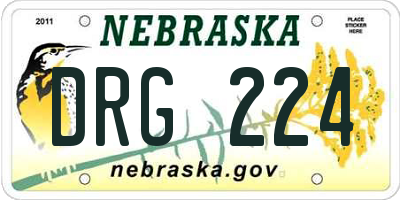 NE license plate DRG224