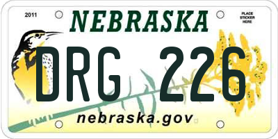 NE license plate DRG226