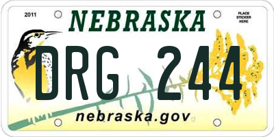 NE license plate DRG244
