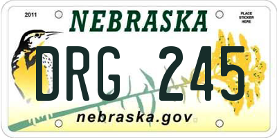 NE license plate DRG245