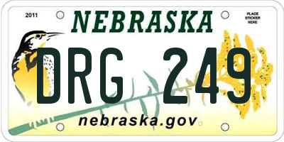 NE license plate DRG249