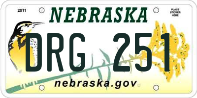 NE license plate DRG251