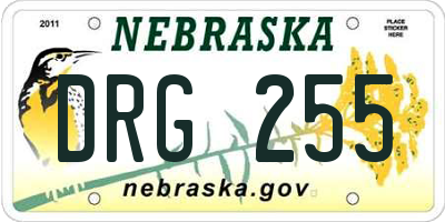 NE license plate DRG255