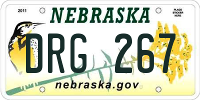 NE license plate DRG267