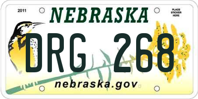 NE license plate DRG268