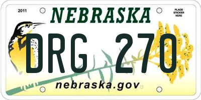 NE license plate DRG270