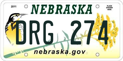 NE license plate DRG274