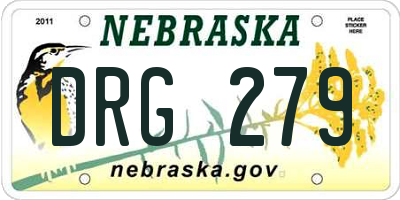 NE license plate DRG279